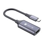 Techly adaptador de cable de video HDMI tipo A a USB tipo C en color plata, compatible con resoluciones 4K. SKU I-USB-VIDEO-C4K