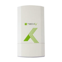 Imagen del punto de acceso inalámbrico Techly I-WL-CPE120 en color blanco, soporte para 300 Mbit/s y energía sobre Ethernet (PoE). SKU: I-WL-CPE120.