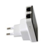 Imagen del repetidor inalámbrico Techly I-WL-REPEATER2, compatible con Ethernet rápido en colores negro y blanco. SKU I-WL-REPEATER2.