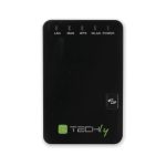 Imagen del repetidor inalámbrico Techly I-WL-REPEATER2, compatible con Ethernet rápido en colores negro y blanco. SKU I-WL-REPEATER2.