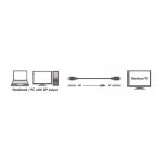 Techly ICOC DSP-A14-050NT, cable DisplayPort de 5 metros en color negro, ideal para conexiones de video de alta calidad. SKU: ICOC DSP-A14-050NT