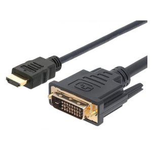 Cable Techly 10m HDMI-A a DVI-D DL en color negro, modelo ICOC HDMI-D-100, ideal para transmisiones de alta calidad entre dispositivos.