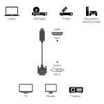 Cable Techly 10m HDMI-A a DVI-D DL en color negro, modelo ICOC HDMI-D-100, ideal para transmisiones de alta calidad entre dispositivos.