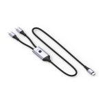 Cable Techly ICOC MU2C-2C100W de 1.5 metros, USB 2.0, dos conectores USB C, negro y gris, SKU ICOC MU2C-2C100W