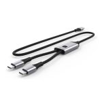 Cable Techly ICOC MU2C-2C100W de 1.5 metros, USB 2.0, dos conectores USB C, negro y gris, SKU ICOC MU2C-2C100W