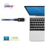 Cable Techly ICOC MUSB40-CMCM08, USB4 Gen 3x2, longitud 0.8 metros, conectores USB-C, color negro, SKU ICOC MUSB40-CMCM08