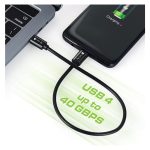 Cable Techly ICOC MUSB40-CMCM08, USB4 Gen 3x2, longitud 0.8 metros, conectores USB-C, color negro, SKU ICOC MUSB40-CMCM08