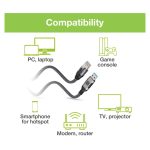 Cable de red Techly ICOC U3A-RJ45-010 Cat6 F/UTP de 1 metro en colores negro y plata, ideal para conexiones de alta velocidad