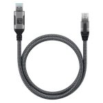 Cable de red Techly ICOC U3A-RJ45-010 Cat6 F/UTP de 1 metro en colores negro y plata, ideal para conexiones de alta velocidad