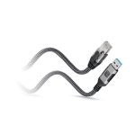 Cable de red Techly ICOC U3A-RJ45-010 Cat6 F/UTP de 1 metro en colores negro y plata, ideal para conexiones de alta velocidad