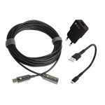 Cable USB Techly ICOC U3AMF-HY-020 de 20 metros, USB 3.2 Gen 1, color negro, SKU ICOC U3AMF-HY-020