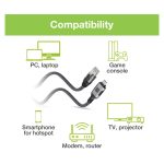 Techly ICOC U3C-RJ45-010 cable de red de 1 metro Cat6 F/UTP FTP en color plata y negro