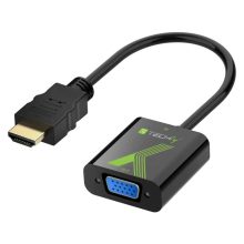 Adaptador de cable de vídeo Techly IDATA HDMI-VGA2 en color negro para convertir HDMI a VGA. SKU IDATA HDMI-VGA2