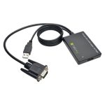Adaptador de video Techly con conector HDMI a VGA en color negro, modelo IDATA HDMI-VGA3. Permite conectar dispositivos HDMI a monitores VGA.