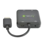 Adaptador de cable Techly IDATA HDMI-VGA8, conecta dispositivos HDMI a pantallas VGA, color negro, SKU IDATA HDMI-VGA8