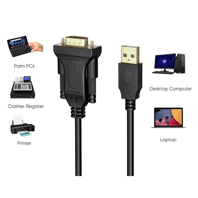 Techly IDATA USB2-SER-1A cable de serie Negro 1,5 m USB tipo A DB-9 2 Cable de Serie Techly IDATA USB2-SER-1A en uso