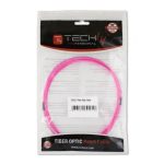 Imagen del cable Techly ILWL D5-B-100/OM4, un cable de fibra óptica de 10 metros con conectores SC de color fucsia. SKU: ILWL D5-B-100/OM4.