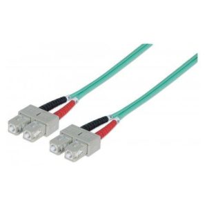 Cable de fibra óptica Techly SC M-M 20 metros, InfiniBand de color aguamarina. SKU: ILWL D5-B-200/OM3