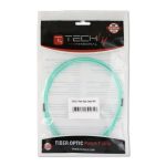 Imagen del cable de fibra óptica Techly SC-LC M-M de 20 metros, color aguamarina, SKU ILWL D5-SCLC-200/OM3, ideal para centro de datos y conexiones InfiniBand.
