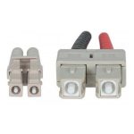 Imagen del cable de fibra óptica Techly SC-LC M-M de 20 metros, color aguamarina, SKU ILWL D5-SCLC-200/OM3, ideal para centro de datos y conexiones InfiniBand.