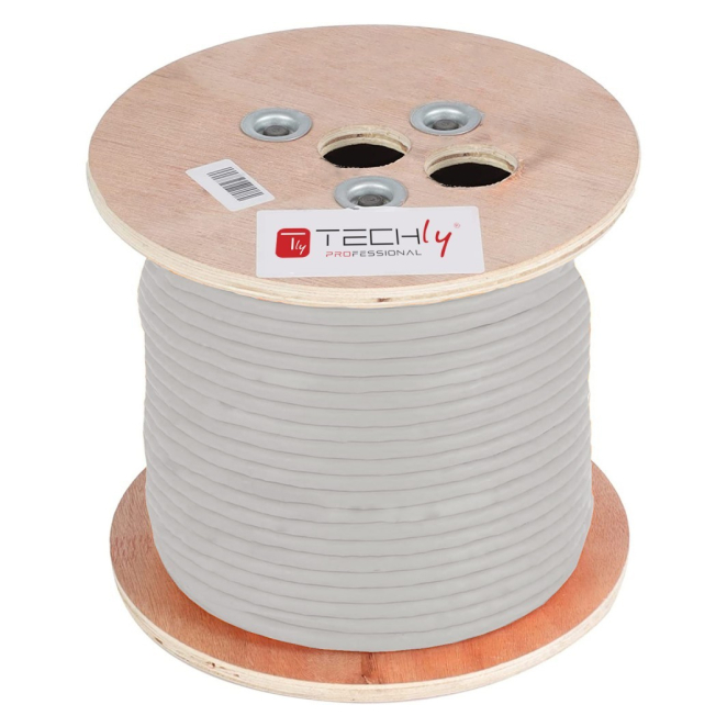 Techly Cable de Red Gris 305 m Cat6a S/FTP Alta Velocidad Techly ITP-C6A-FLS305 cable de red gris de 305 metros categoría 6a con blindaje S/FTP, ideal para alta velocidad y conexiones estables