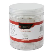 Imagen del conector Techly IWP-JAR-C5RTY RJ45 transparente para cableado de red, SKU IWP-JAR-C5RTY