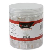 Conector RJ45 Transparente de Techly modelo IWP-JAR-C6RTY