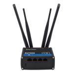 Router inalámbrico Teltonika RUT950 con conectividad 4G y Ethernet rápido capaz de ofrecer alta velocidad en color negro. SKU: RUT950U022C0