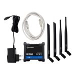 Router inalámbrico Teltonika RUT950 con conectividad 4G y Ethernet rápido capaz de ofrecer alta velocidad en color negro. SKU: RUT950U022C0