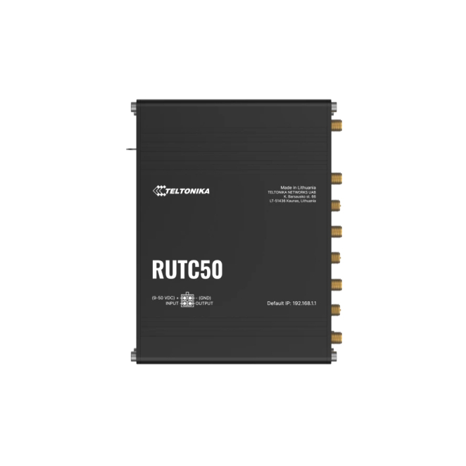 Teltonika Router RUTC50 con Gigabit Ethernet y 5G Router inalámbrico Teltonika RUTC50, doble banda 2,4 GHz y 5 GHz, 5G, color negro, SKU RUTC50200000