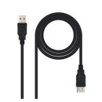Nanocable Cable USB 2.0 Tipo A macho a A hembra en color negro con longitud de 1.8 metros, SKU 10.01.0203-BK