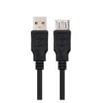 Nanocable Cable USB 2.0 Tipo A macho a A hembra en color negro con longitud de 1.8 metros, SKU 10.01.0203-BK