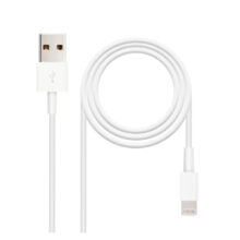 Nanocable Cable Lightning para iPhone con conector USB 2.0, longitud de 1 metro. SKU: 10.10.0401