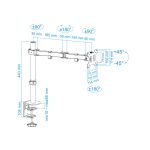 Soporte de mesa giratorio e inclinable TooQ para pantalla de 13 a 32 pulgadas, un brazo, carga máxima 8 kg, color negro. SKU: DB1032TN-B