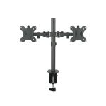 Soporte de mesa giratorio e inclinable TooQ para dos pantallas de 13 a 32 pulgadas, color negro. SKU: DB1232TN-B