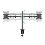 Soporte de mesa giratorio e inclinable TooQ para dos pantallas de 13 a 32 pulgadas, color negro. SKU: DB1232TN-B