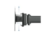 Vista de un soporte de mesa TooQ para 3 pantallas de 13 a 27 pulgadas, modelo DB1327TN-B