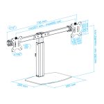 Soporte de mesa para 2 pantallas TooQ, compatible con monitores LCD y LED de 17 a 27 pulgadas, SKU DB1727TN-B