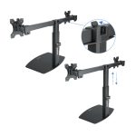 Soporte de mesa para 2 pantallas TooQ, compatible con monitores LCD y LED de 17 a 27 pulgadas, SKU DB1727TN-B