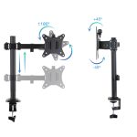 Imagen del Soporte de Mesa TooQ para 2 pantallas de 17 a 27 pulgadas en color negro, SKU DB1802TN-B