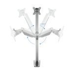 Imagen del soporte de mesa TooQ, modelo DB3032TNR-S, giratorio e inclinable para pantallas de 13 a 32 pulgadas. En color plata.