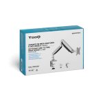 Imagen del soporte de mesa TooQ, modelo DB3032TNR-S, giratorio e inclinable para pantallas de 13 a 32 pulgadas. En color plata.