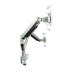 Soporte de Mesa Giratorio e Inclinable TooQ para 2 pantallas de 13 a 32 pulgadas, modelo DB3132TNR-S, color plata, dos brazos