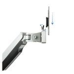 Soporte de Mesa Giratorio e Inclinable TooQ para 2 pantallas de 13 a 32 pulgadas, modelo DB3132TNR-S, color plata, dos brazos