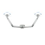 Soporte de Mesa Giratorio e Inclinable TooQ para 2 pantallas de 13 a 32 pulgadas, modelo DB3132TNR-S, color plata, dos brazos