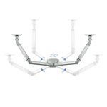 Soporte de Mesa Giratorio e Inclinable TooQ para 2 pantallas de 13 a 32 pulgadas, modelo DB3132TNR-S, color plata, dos brazos