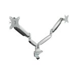 Soporte de Mesa Giratorio e Inclinable TooQ para 2 pantallas de 13 a 32 pulgadas, modelo DB3132TNR-S, color plata, dos brazos