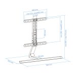 Soporte para TV TooQ modelo DB3265F-B, compatible con televisores de hasta 65 pulgadas, en color negro. SKU: DB3265F-B