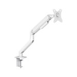 Soporte para monitor TooQ DB4032TNR-W blanco con ajuste para escritorio, compatible con monitores de hasta 32 pulgadas.