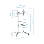 Tooq RAMSÉS soporte de suelo con ruedas para pantallas de 37 a 70 pulgadas, color negro, SKU FS1170M-B
